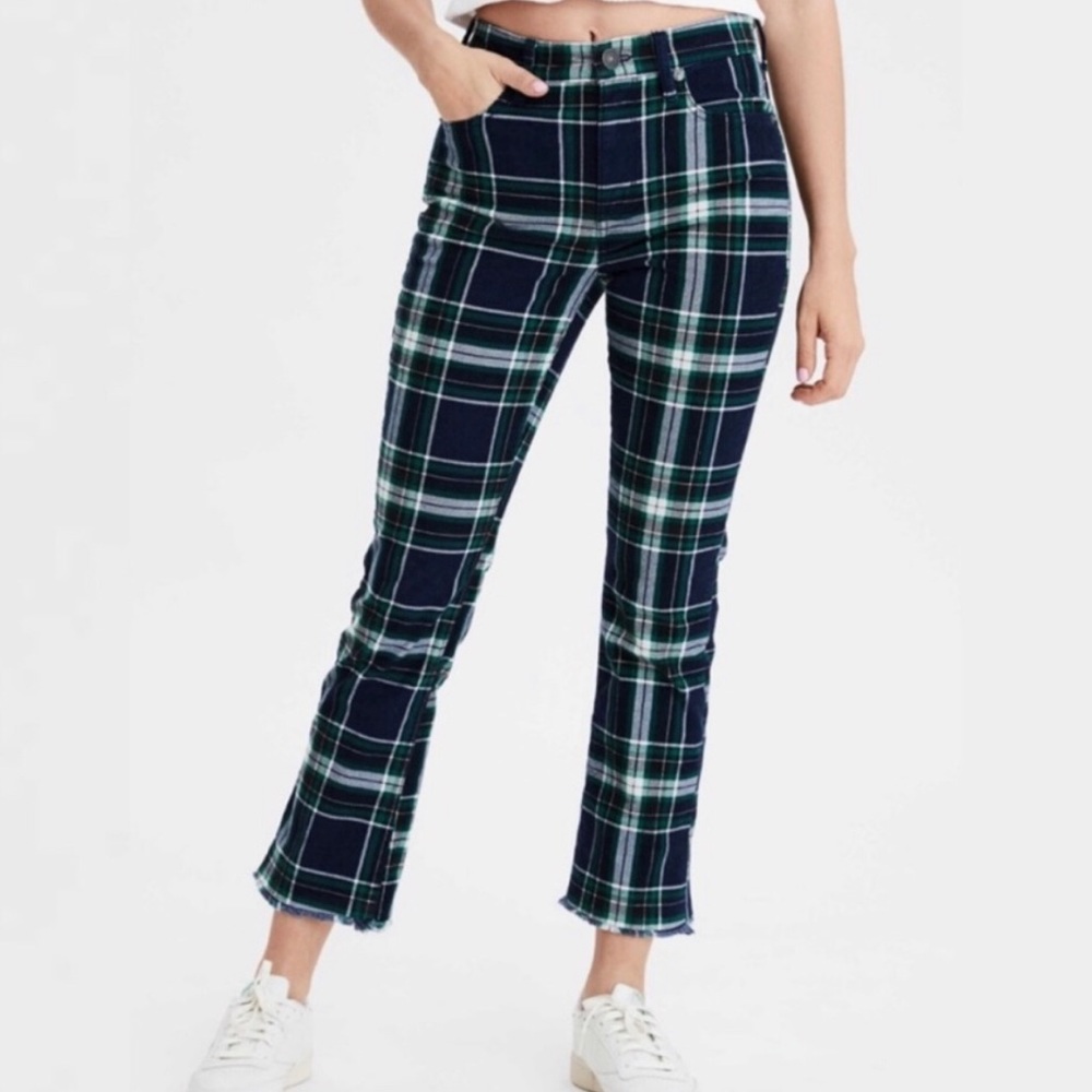 American Eagle Plaid Flare Pants